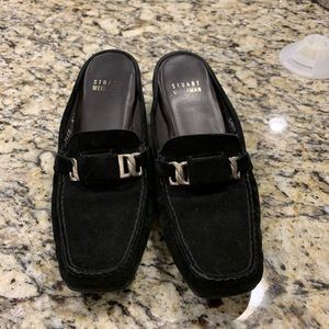 Stuart Weitzman Black Suede Mules